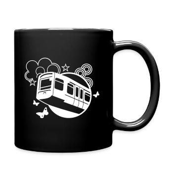Wuppertal Schwebebahn - Tasse einfarbig - Schwarz - Rechts