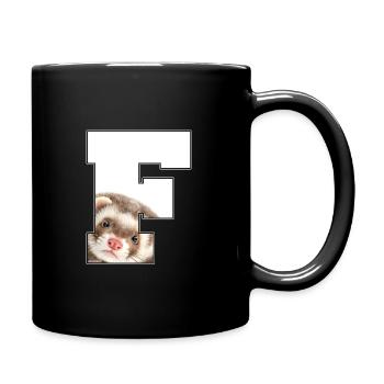 F Frettchen - Tasse einfarbig - Schwarz - Rechts
