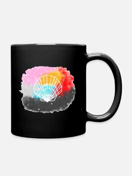 Geometrische Shell - Tasse einfarbig - Schwarz