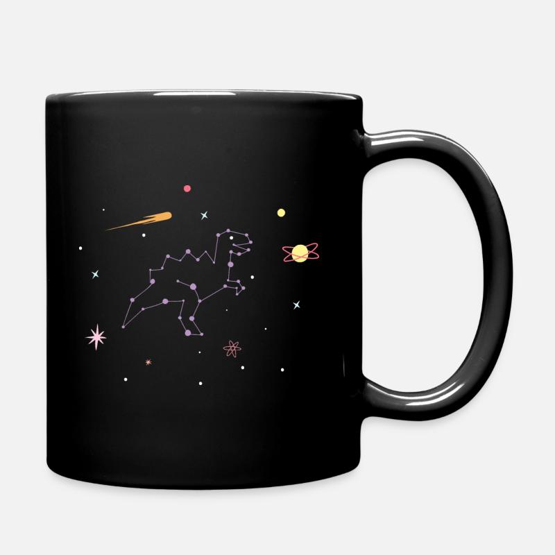Tyrannosaurus Rex dinosaur constellation - Full Colour Mug - black