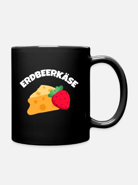 Erdbeerkaese w - Tasse einfarbig - Schwarz