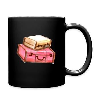 Zirkus Aquarell Koffer - Tasse einfarbig - Schwarz - Rechts