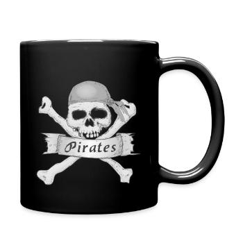 Crâne de pirate - Mug uni - noir - Droite