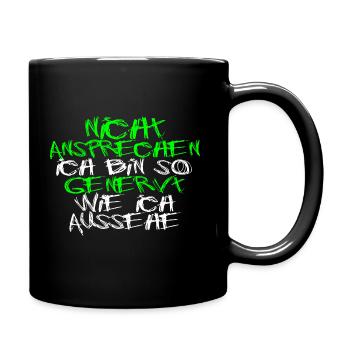 Lustige Sprüche - Tasse einfarbig - Schwarz - Rechts
