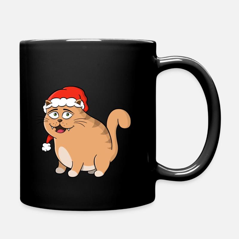 Christmas cat - Full Colour Mug - black