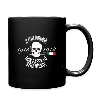 Piave, der Heimat heiliger Fluss (schwarze Version) - Tasse einfarbig - Schwarz - Rechts