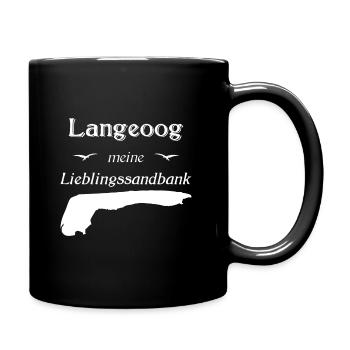 Lieblingssandbank Langeoog - Langeoog Fan - Tasse einfarbig - Schwarz - Rechts