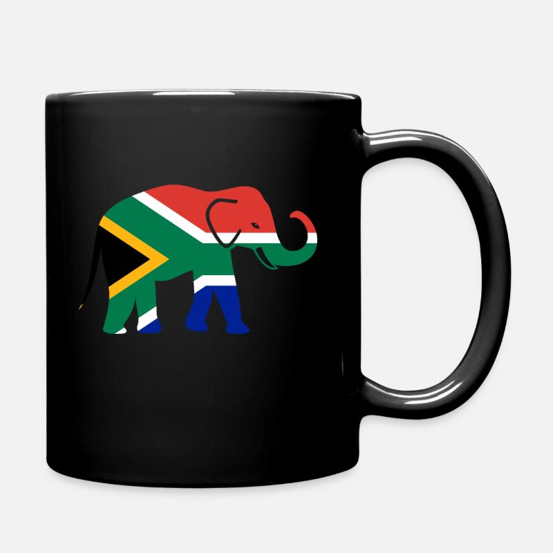 Afrique du Sud Drapeau Afrikaans Suid-Afrique Eléphant - Mug uni - noir