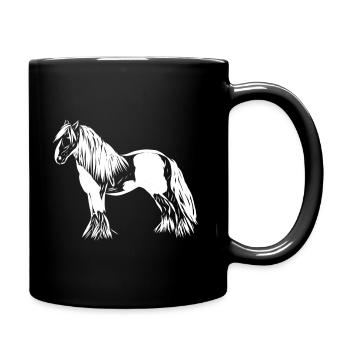 Pferd - Tasse einfarbig - Schwarz - Rechts