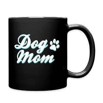 Dog Mom - Hundeliebe mit Pfote [white] - Tasse einfarbig - Schwarz - Rechts