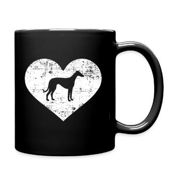 Whippet - Tasse einfarbig - Schwarz - Rechts