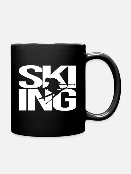Skiing - Tasse einfarbig - Schwarz