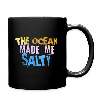 The ocean made me salty - Tasse einfarbig - Schwarz - Rechts