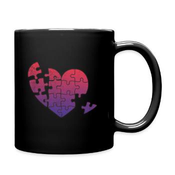 Herz - Tasse einfarbig - Schwarz - Rechts