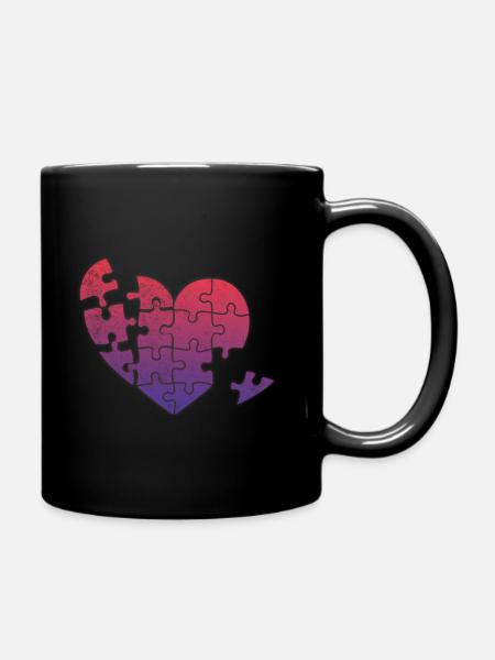 Herz - Tasse einfarbig - Schwarz