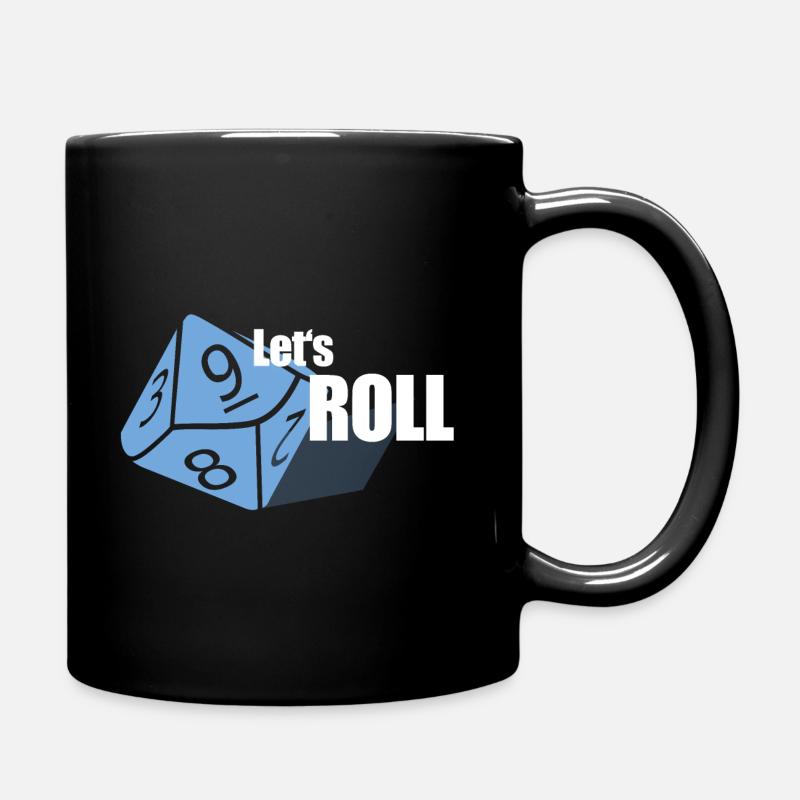 Roll Dice - Board Game - Board Game Evening - Full Colour Mug - black