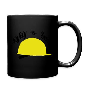 Safety is Sexy Helm - Tasse einfarbig - Schwarz - Rechts
