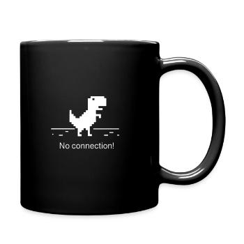 No connection computer error nerd geek trex - Full Colour Mug - black - Right