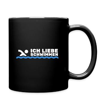 Schwimmer Sport Ich Liebe Schwimmen Geschenk - Tasse einfarbig - Schwarz - Rechts
