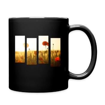 Champ de coquelicots - Mug uni - noir - Droite