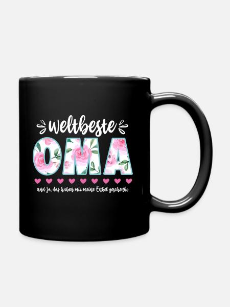 Oma - weltbeste Oma - Tasse einfarbig - Schwarz