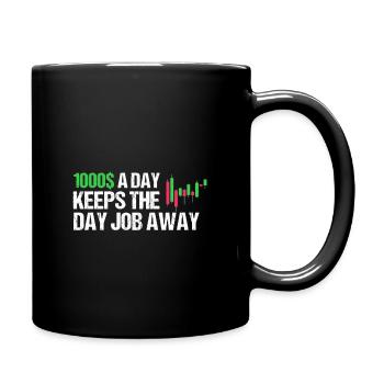 Daytrading T-Shirt Day Trader Finanzielle Freiheit - Tasse einfarbig - Schwarz - Rechts