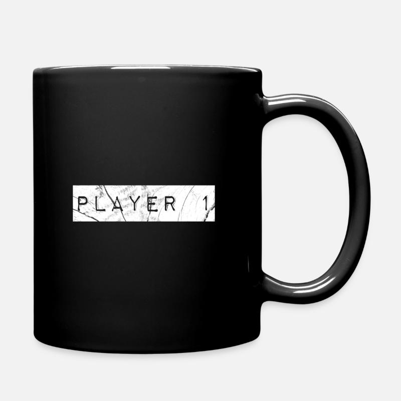 Player 1 one Player 1 design nerd - Mug uni - noir