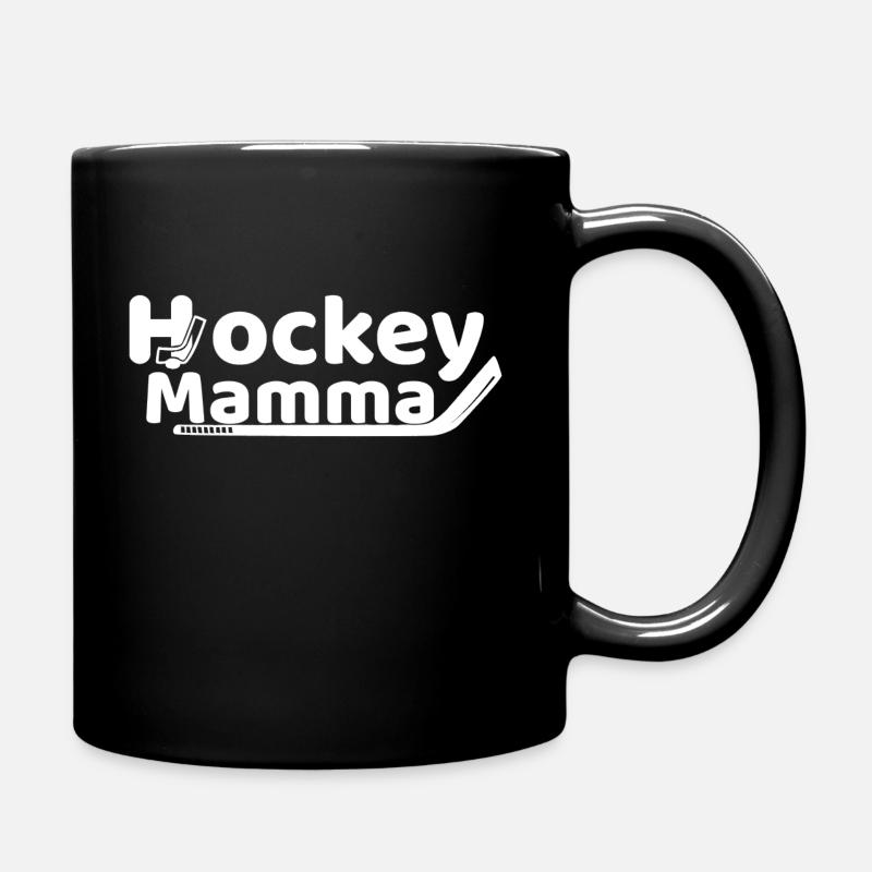 hockey mom white - Full Colour Mug - black