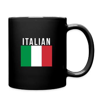Italian Italienisch - Tasse einfarbig - Schwarz - Rechts