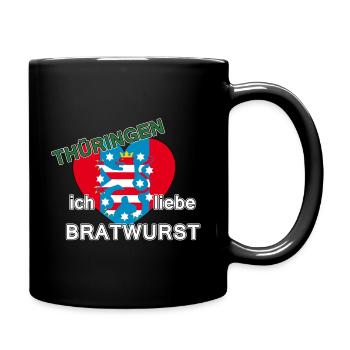 Thüringen - ich liebe Bratwurst - Tasse einfarbig - Schwarz - Rechts