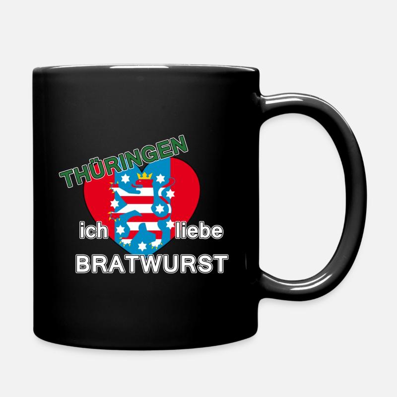 Thüringen - ich liebe Bratwurst - Tasse einfarbig - Schwarz