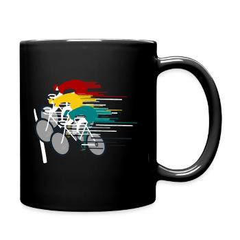 Radrennen Zielsprint Ziel Ziellinie Rennrad Rad - Tasse einfarbig - Schwarz - Rechts