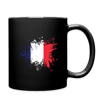 France drapeau tricolore Paris Nice Lyon - Mug uni - noir - Droite