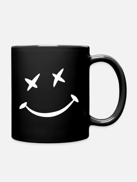 Smiling face - Full Colour Mug - black