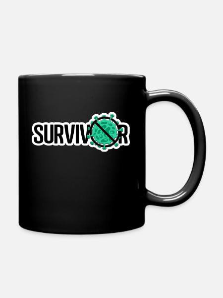 Ich überlebte - Tasse einfarbig - Schwarz