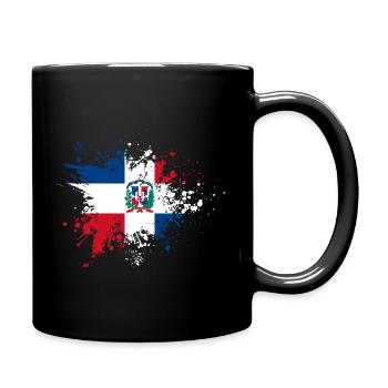 République dominicaine drapeau éclaboussures de peinture blob - Mug uni - noir - Droite