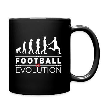 Fußball ist Evolution - Message Humor Parodie - Tasse einfarbig - Schwarz - Rechts