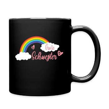 Große Schwester - Tasse einfarbig - Schwarz - Rechts