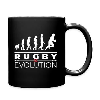 Rugby is evolution - Message Humour Parodie Rugby - Mug uni - noir - Droite