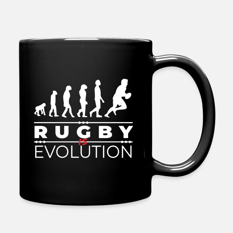 Rugby is evolution - Message Humor Parodie Rugby - Full Colour Mug - black