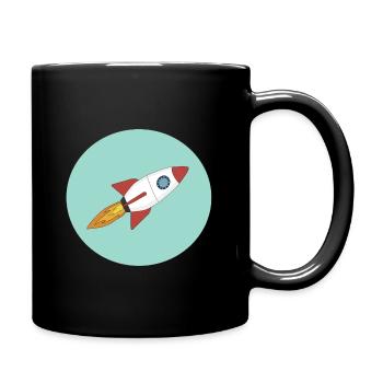 Fusée spatiale - Mug uni - noir - Droite