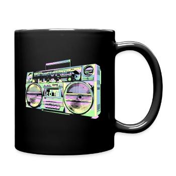Old School 80er Vintage Retro Boombox - Tasse einfarbig - Schwarz - Rechts