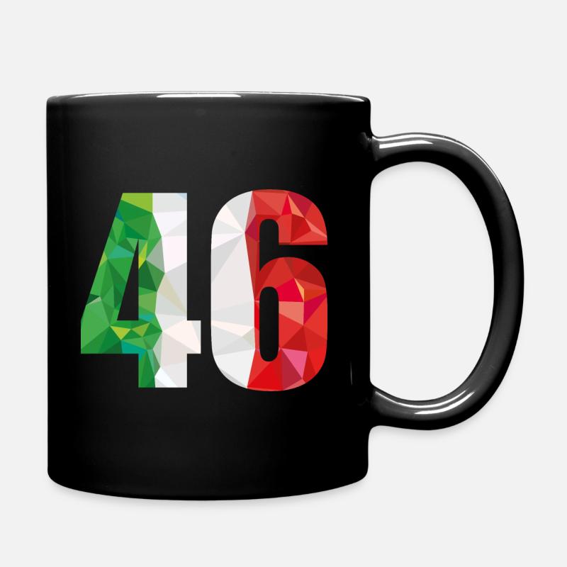Italien, 46, Geburtstag, Motorrad - Tasse einfarbig - Schwarz