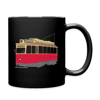 Hamburg tram - Full Colour Mug - black - Right