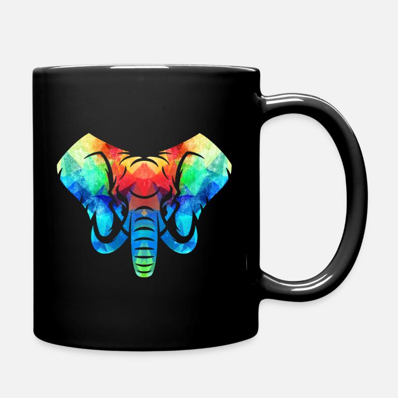 Bunter Elefant - Tasse einfarbig - Schwarz