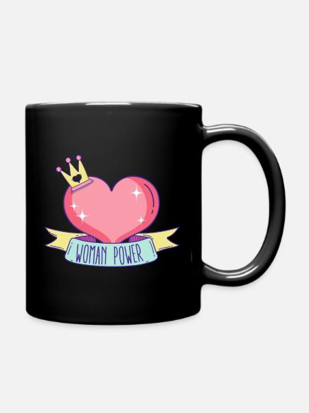 Women es Premium Beautiful Design Woman Power - Tasse einfarbig - Schwarz