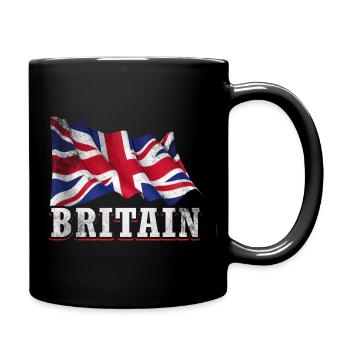Great Britain United Kingdom UK Flag - Full Colour Mug - black - Right