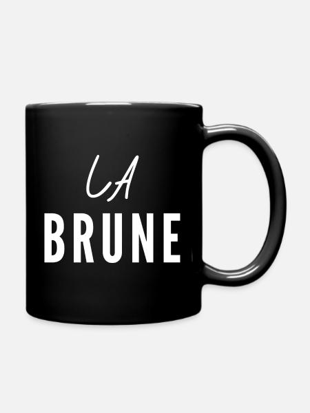 La Brune (blanc minimaliste) - Mug uni - noir