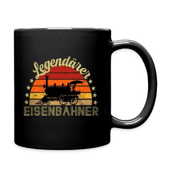 Legendary railwayman, railway profession vintage - Full Colour Mug - black - Right