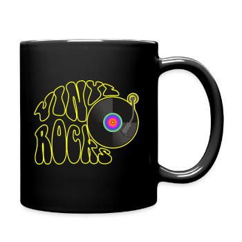 60s 70s Retro Flower Power - Vinyl Rocks 3 - Full Colour Mug - black - Right